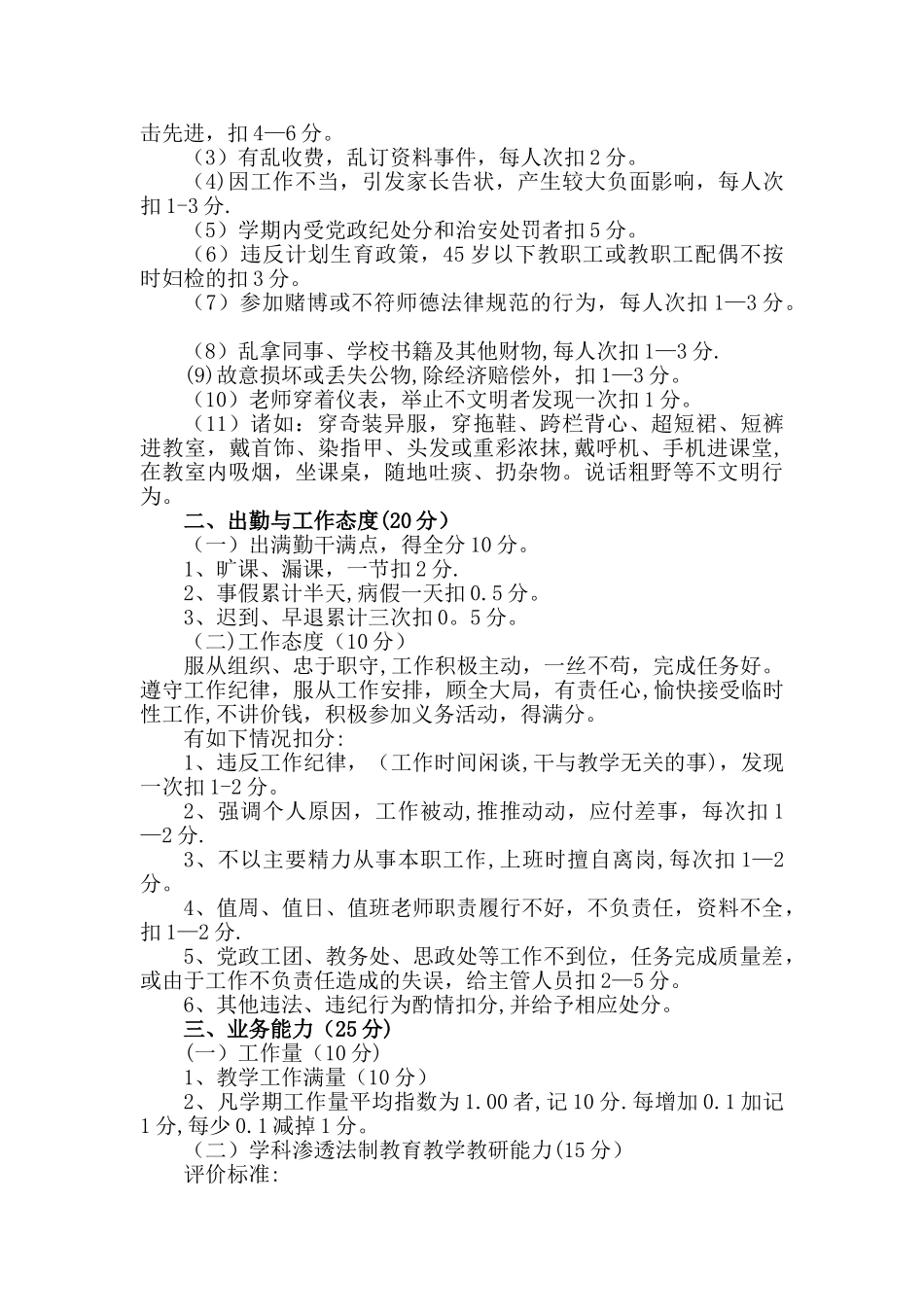 中学教师量化考核细则_第2页