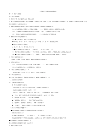 中学教育学心理学考试大纲纲要分享版