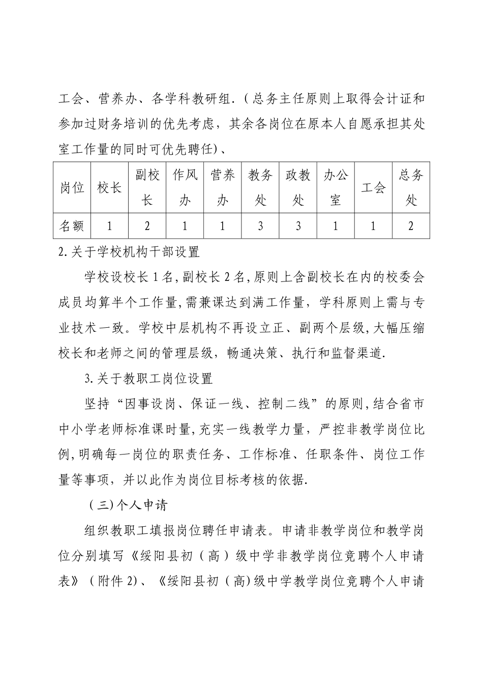 中学教职工竞聘上岗工作实施方案_第3页