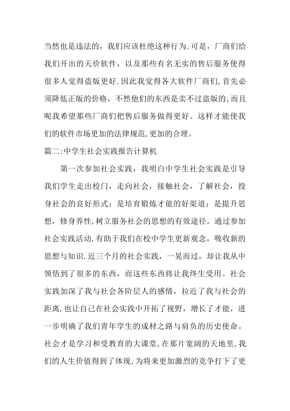 中学生社会实践报告计算机_第3页