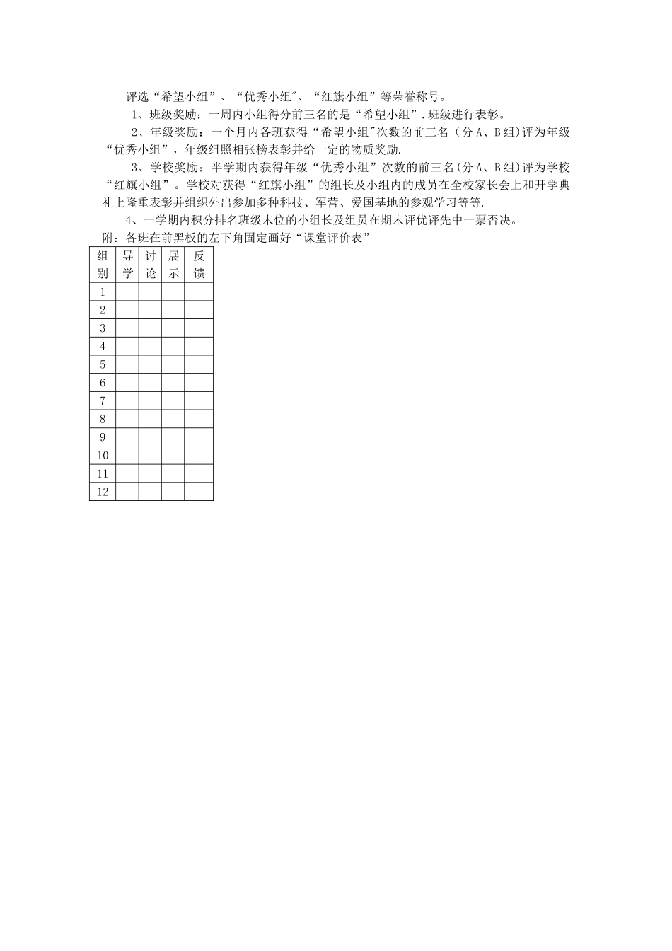 中学高效课堂学习小组量化评价方案_第2页