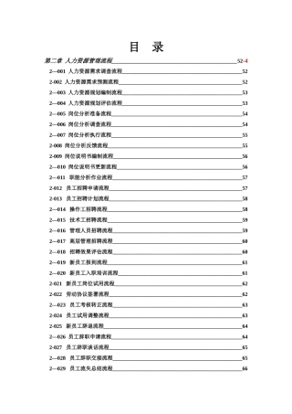中小企业人力资源管理流程图范本