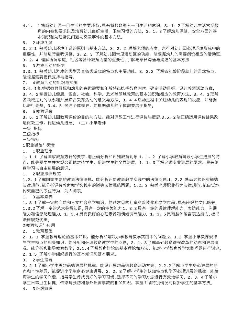 中小学和幼儿园教师资格考试标准(试行)_第2页