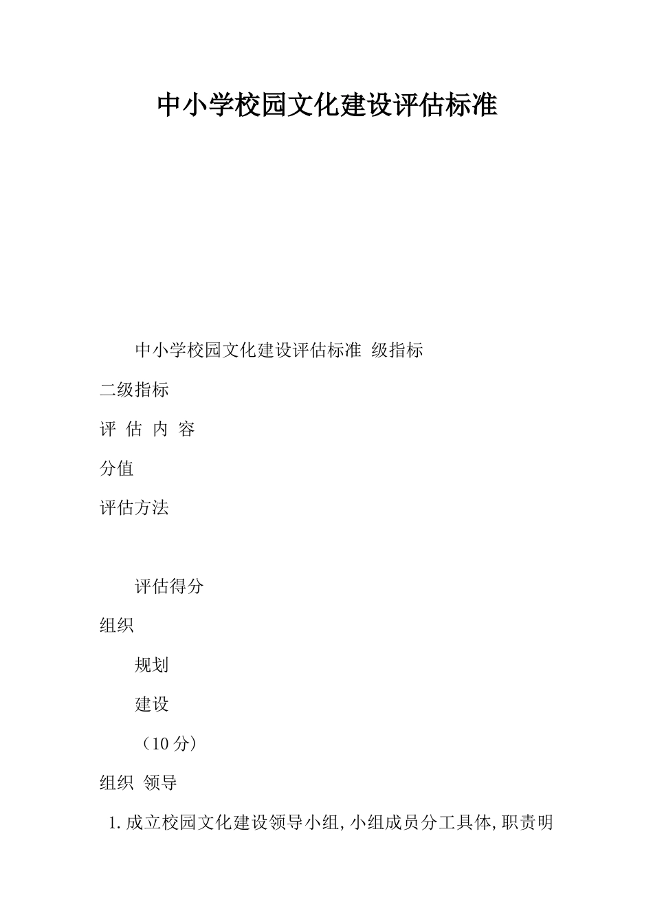 中小学校园文化建设评估标准_第1页