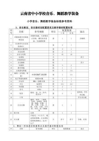 中小学校音乐教学建设标准