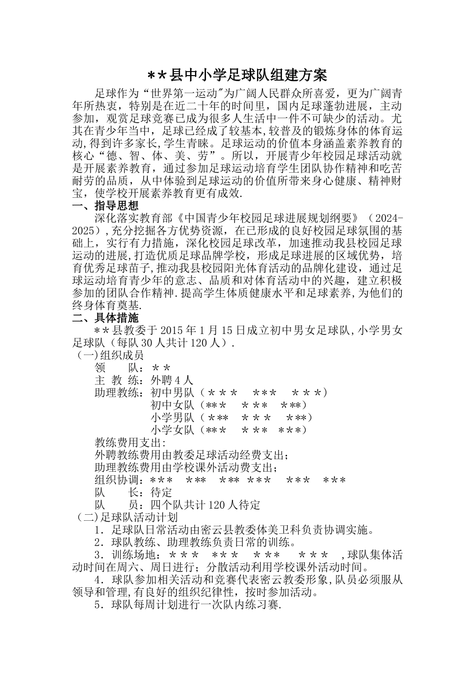 中小学足球队组建方案_第1页