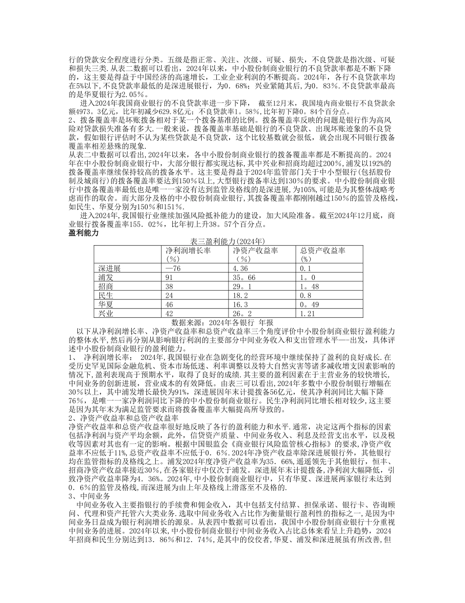 中小股份制商业银行竞争力分析_第2页