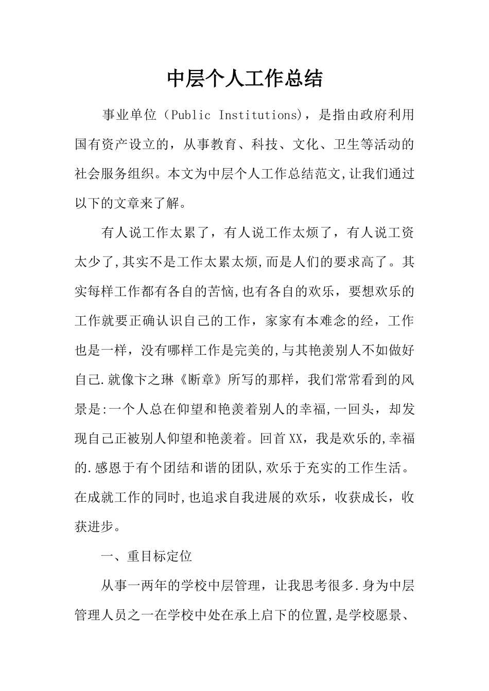 中层个人工作总结_第1页