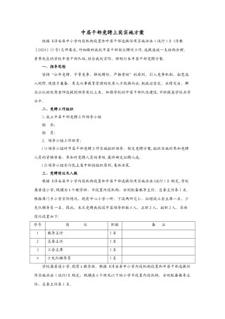 中层干部竞聘上岗实施方案