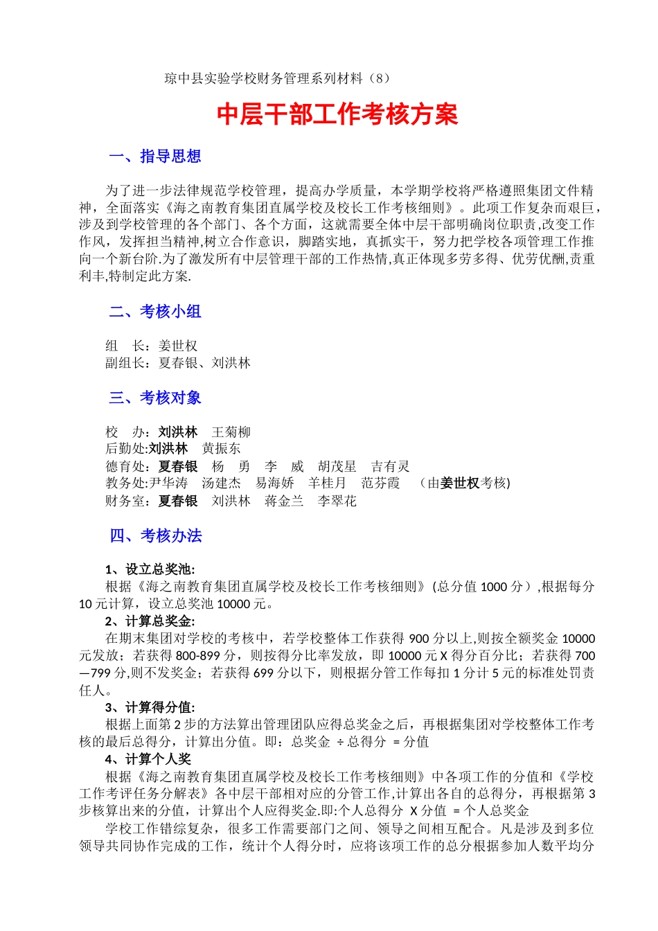 中层干部考核方案_第1页