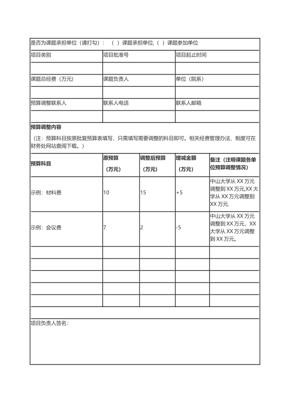 中山大学科研项目经费预算调整管理办法_第3页
