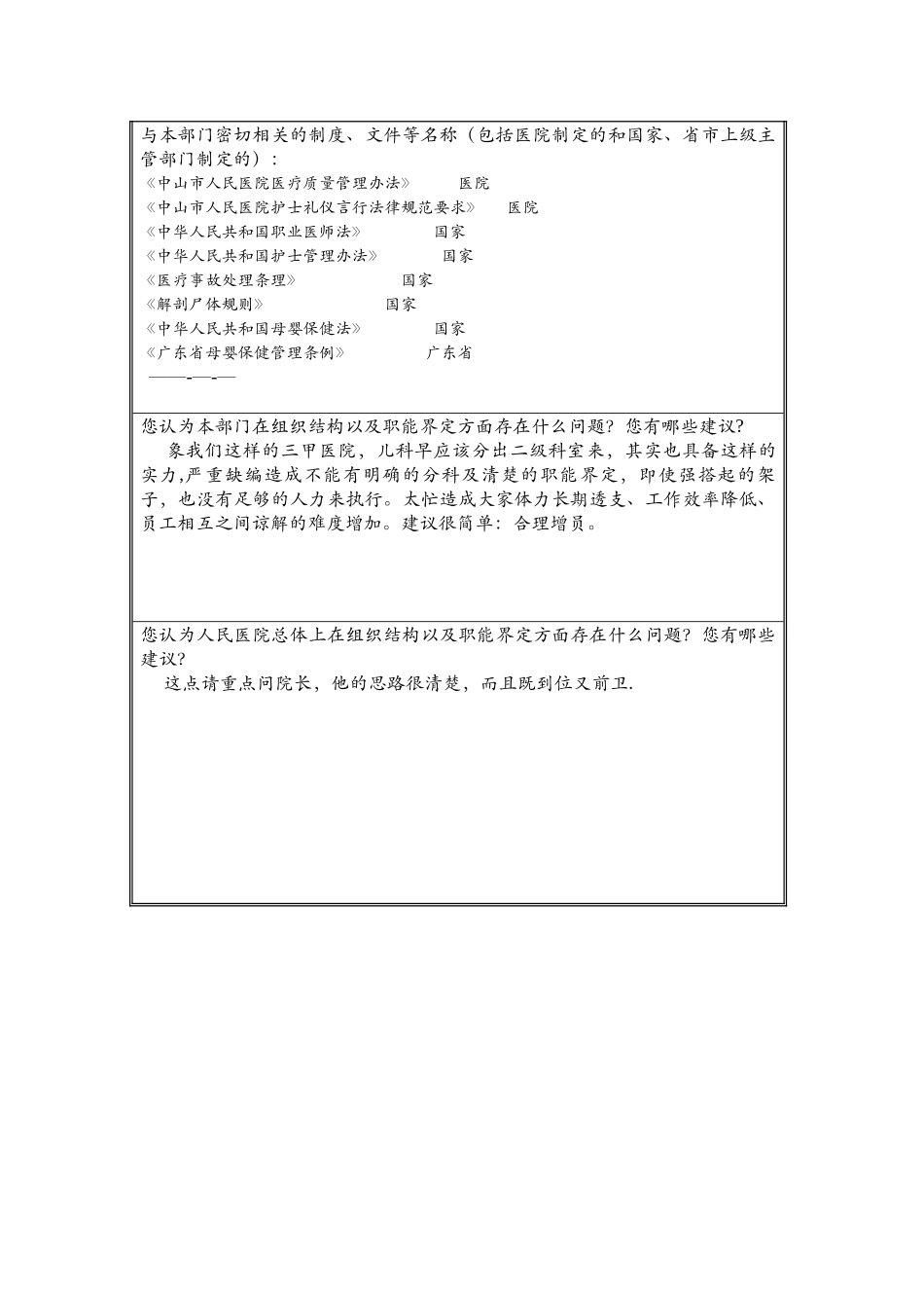 中山市人民医院组织结构调查表_第3页