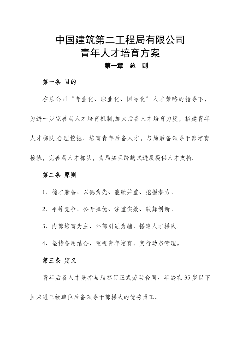 中建二局青年人才培养方案_第1页