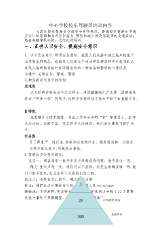 中心学校校车驾驶员培训内容