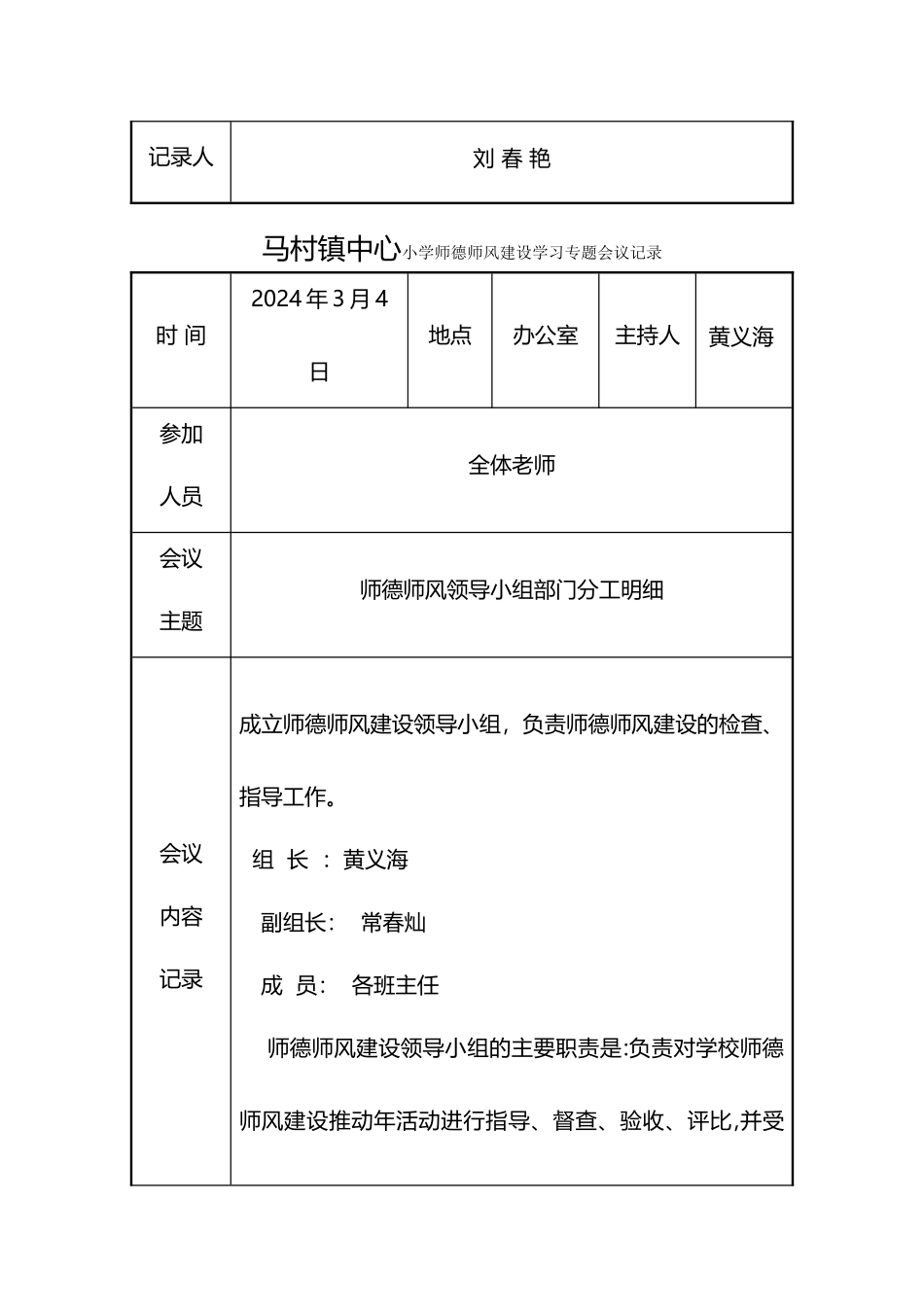 中心小学师德师风建设学习活动会议记录_第2页