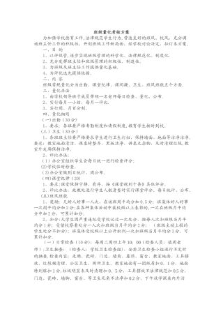 中心小学班级量化考核方案