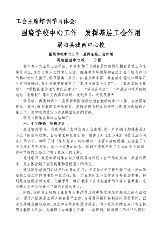 中心校工会主席参加培训心得