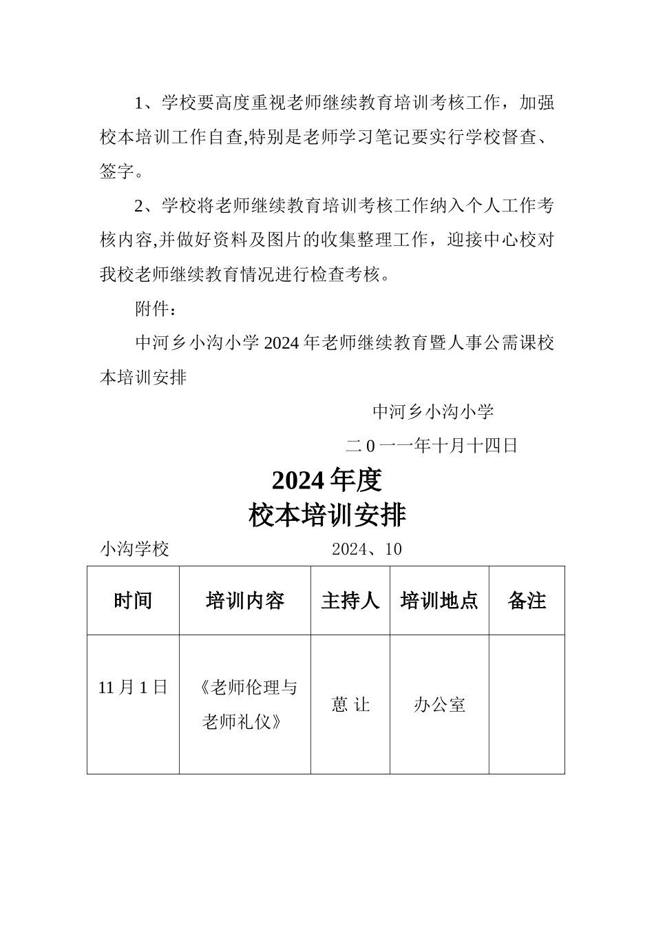 中河乡小沟小学继续教育校本培训及考核计划_第3页