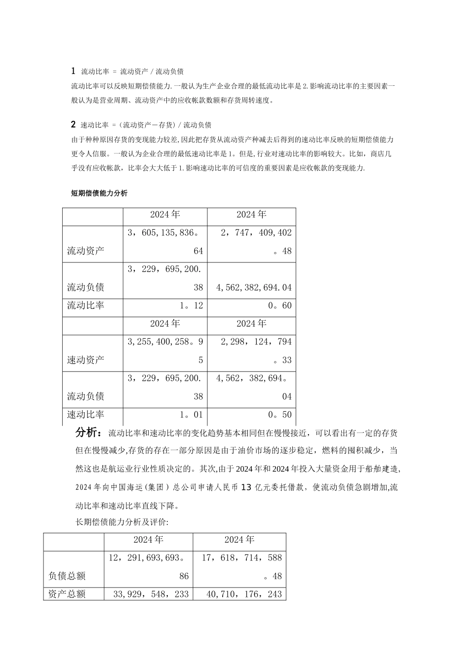 中海发展股份有限公司财务分析报告._第3页