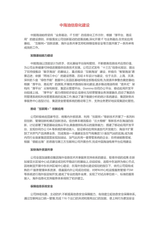 中海油信息化建设WORD版