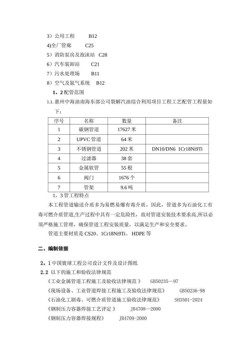 中海油项目管道安装施工方案_第2页