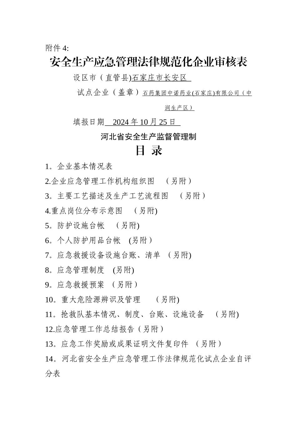 中润应急管理规范化创建审核表_第1页