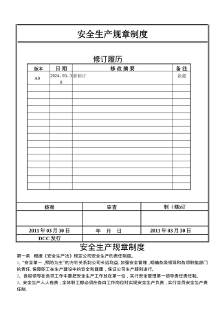 中盟光电有限公司安全生产规章制度