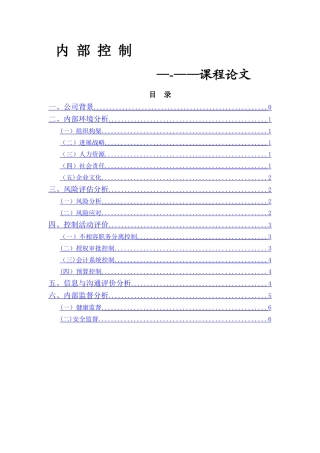中石化内部控制评价