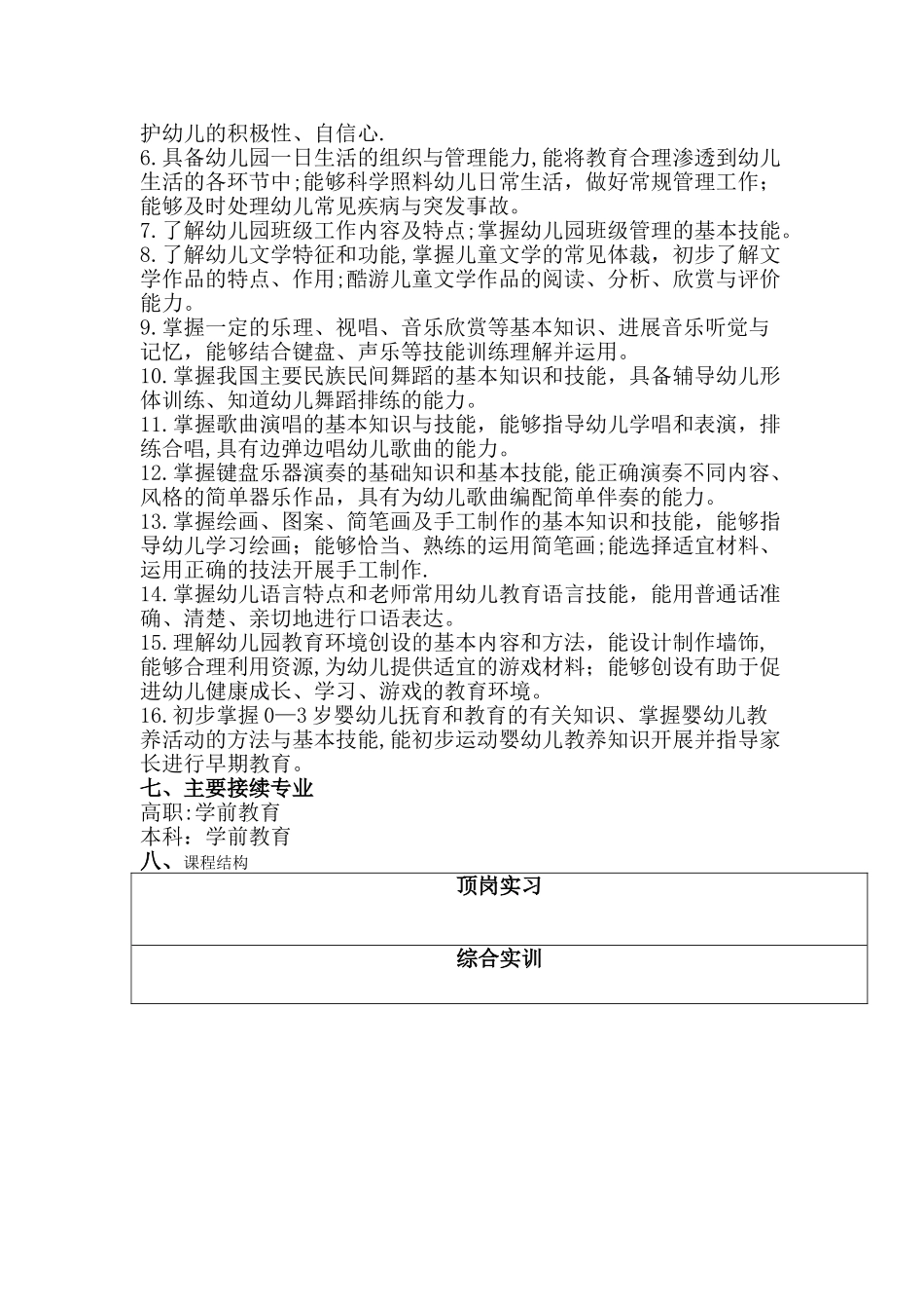 中等职业学校学前教育专业教学标准_第2页