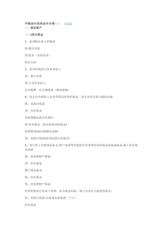 中级会计实务会计分录作者