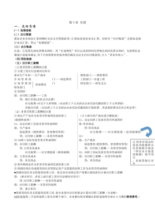 中级财务会计--负债总结