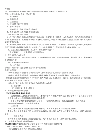 中级财务会计-考试要点整理