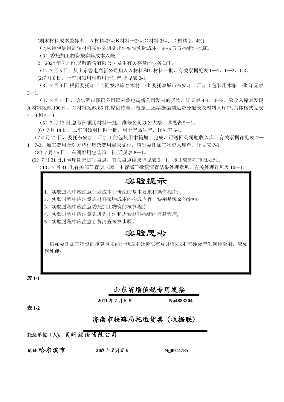 中级财务会计实验指导书_第2页