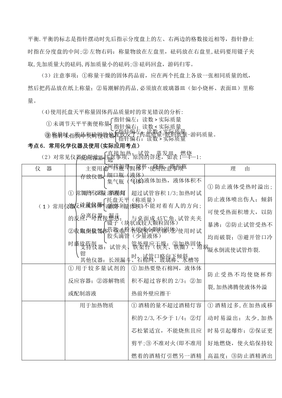 中考化学第一轮复习考点分析：走进化学实验室_第3页