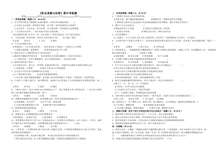 中职《职业道德与法律》期中试卷