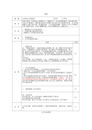 中职主题班会教案：点亮你心中那盏灯