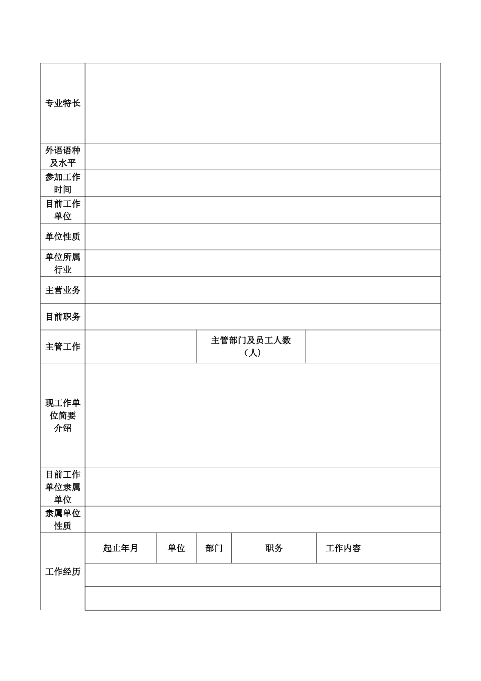 中铁九桥工程有限公司员工登记表_第2页