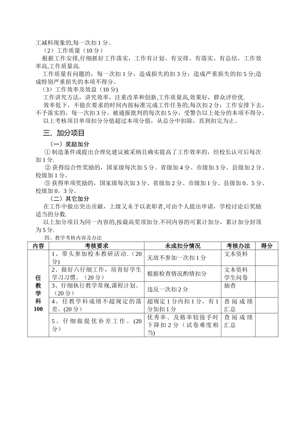 丰瑞中学行政人员行政及教学考核_第3页