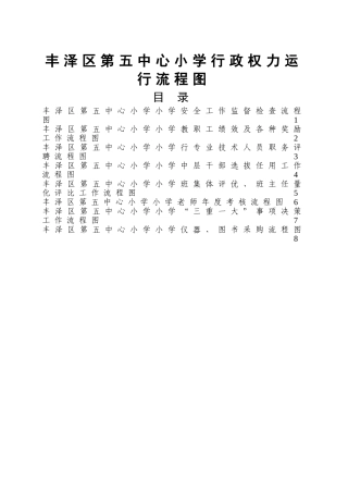 丰泽区第五中心小学行政权力运行流程图
