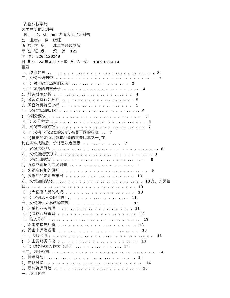 串串香火锅创业计划书_第3页