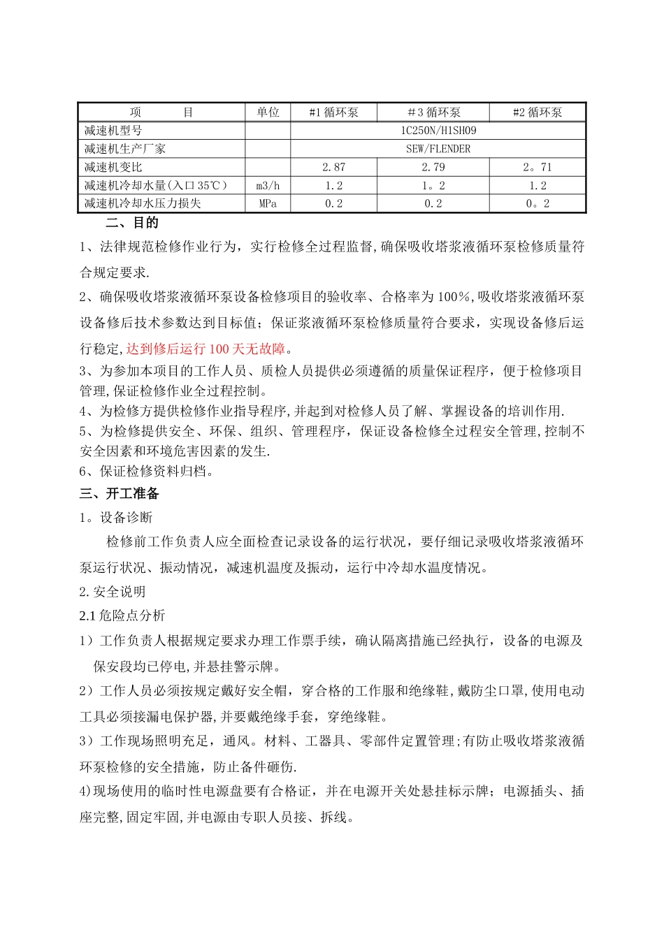 丰鹤浆液循环泵检修作业指导书_第3页
