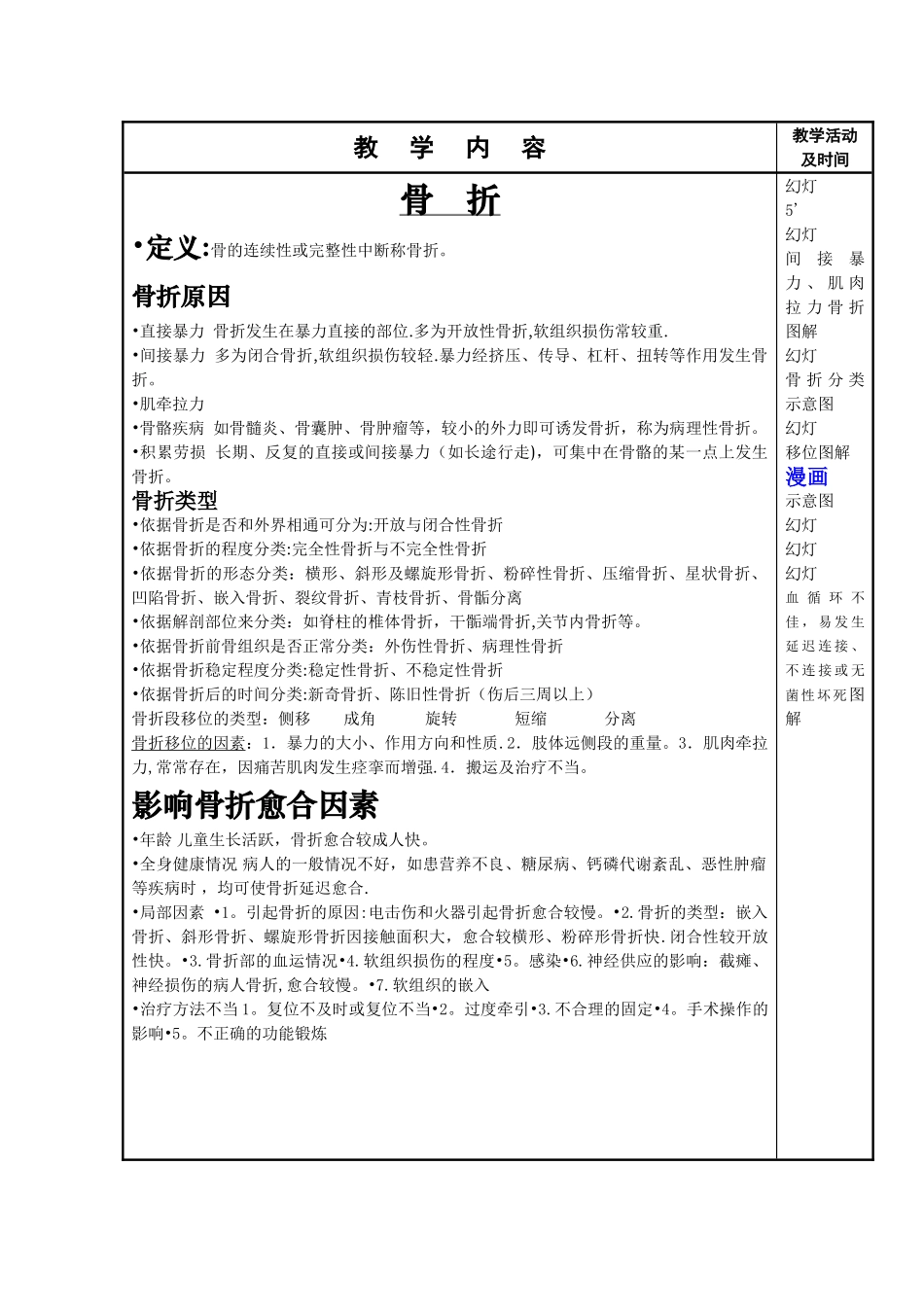 临床医学-高等学校教师资格考试面试-骨折概论教案及说课稿_第3页