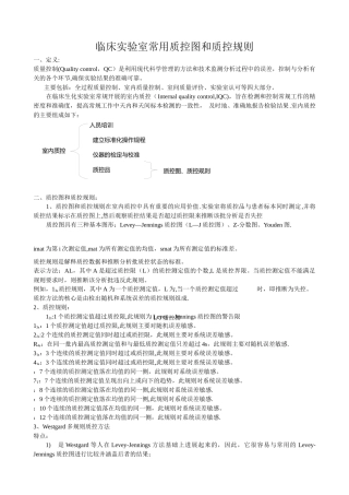 临床实验室常用质控图和质控规则