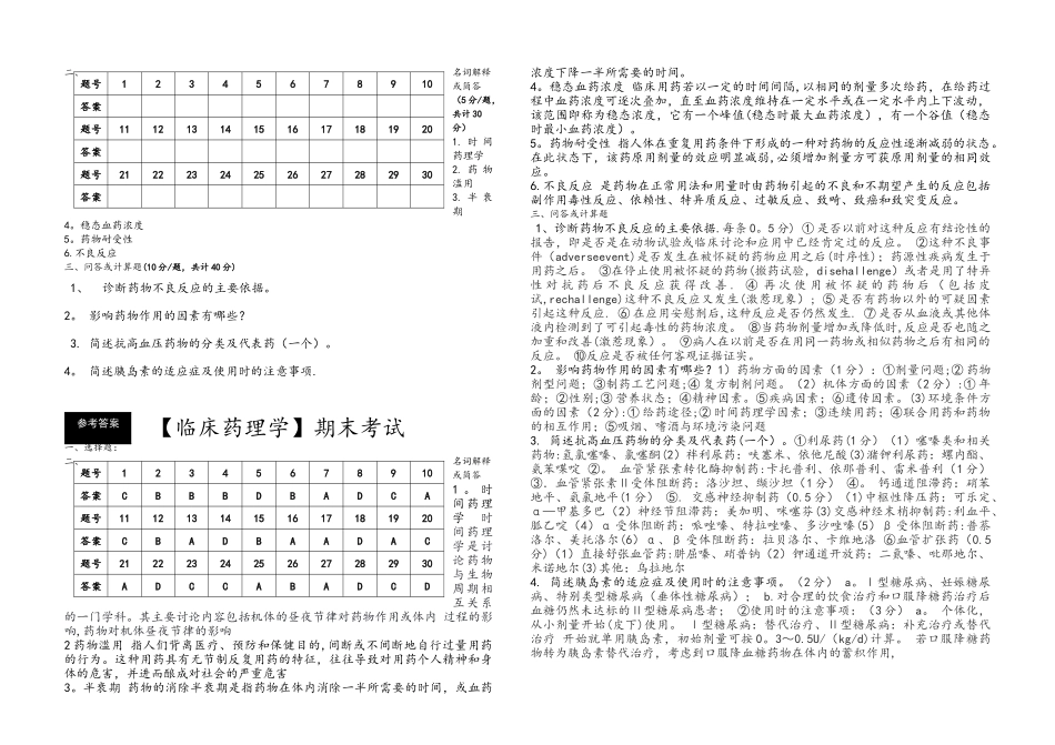 临床药理学期末考试_第2页