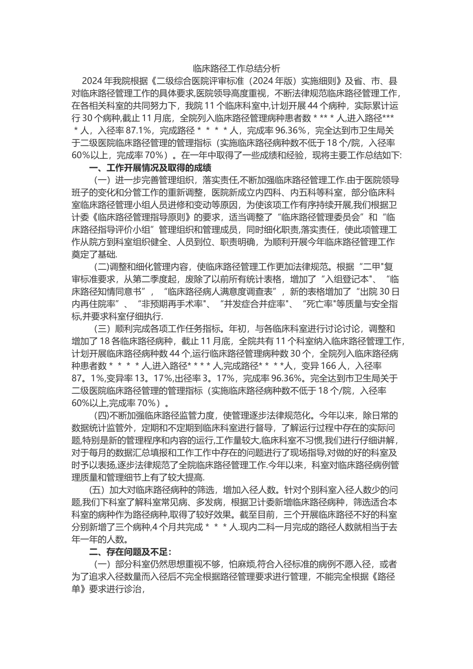 临床路径工作总结分析_第1页