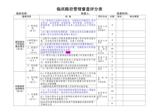 临床路径检查标准