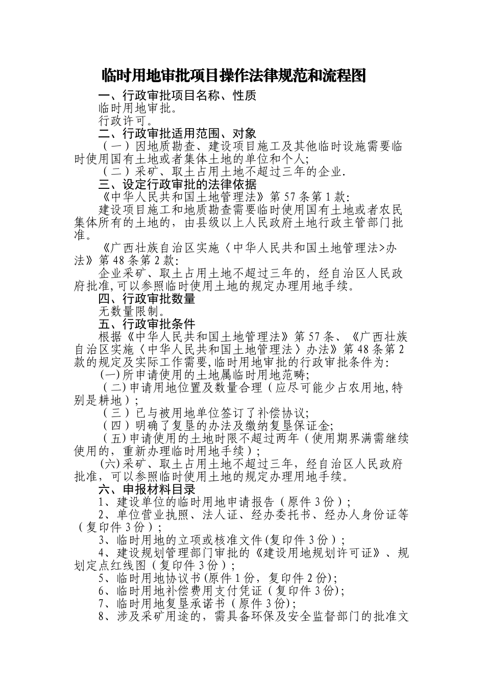 临时用地审批项目操作规范和流程图_第1页