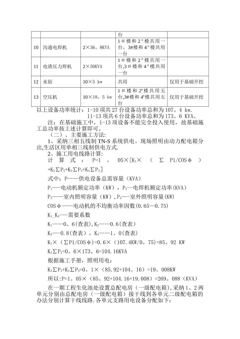 临时用电施工方案(曦城)_第2页
