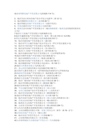 临沂房地产公司汇总