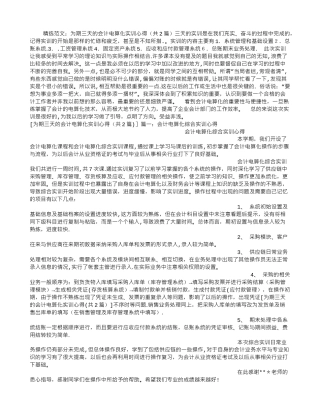 为期三天的会计电算化实训心得